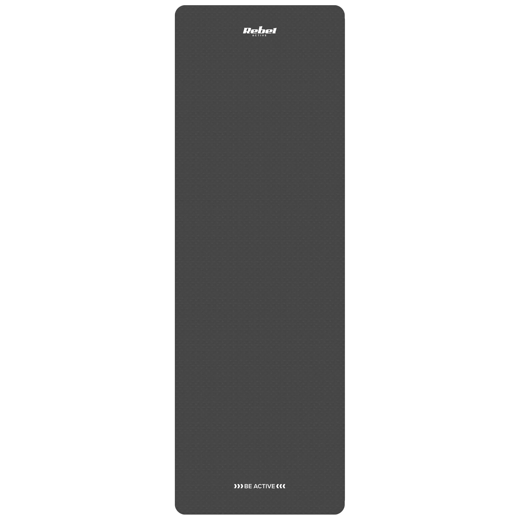 Mata gimnastyczna do ćwiczeń joga, pilates, fitness, 183x61cm, grubość 6mm, materiał TPE, czarna, REBEL ACTIVE - obrazek 4
