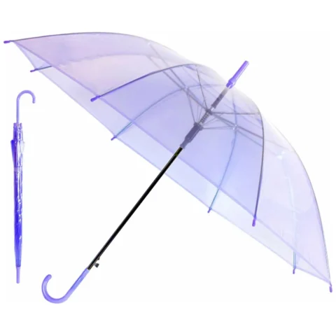 BQ13C Parasol przezroczysty fioletowy