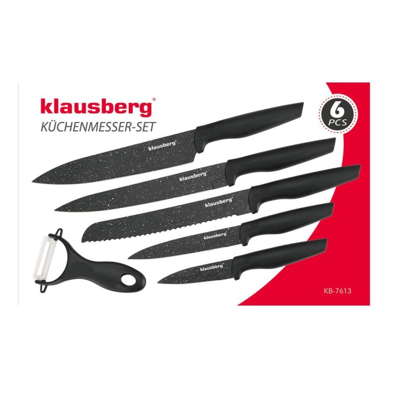ZESTAW 5 KUCHENNYCH NOŻY MARMURKOWYCH Z OBIERACZKĄ KLAUSBERG KB-7613 - obrazek 6