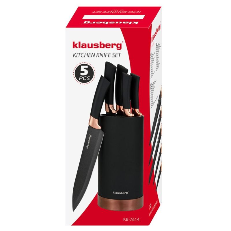 ZESTAW 5 KUCHENNYCH NOŻY W BLOKU KLAUSBERG KB-7614 - obrazek 2