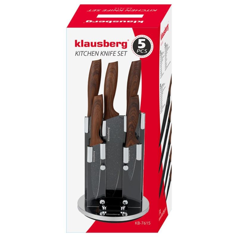 ZESTAW 5 KUCHENNYCH NOŻY W STOJAKU KLAUSBERG KB-7615 - obrazek 4