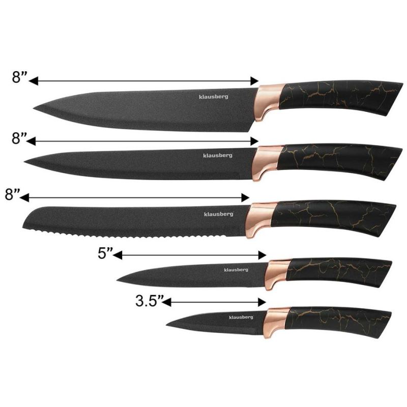 ZESTAW 5 NOŻY KUCHENNYCH W STOJAKU KLAUSBERG KB-7799 - obrazek 4