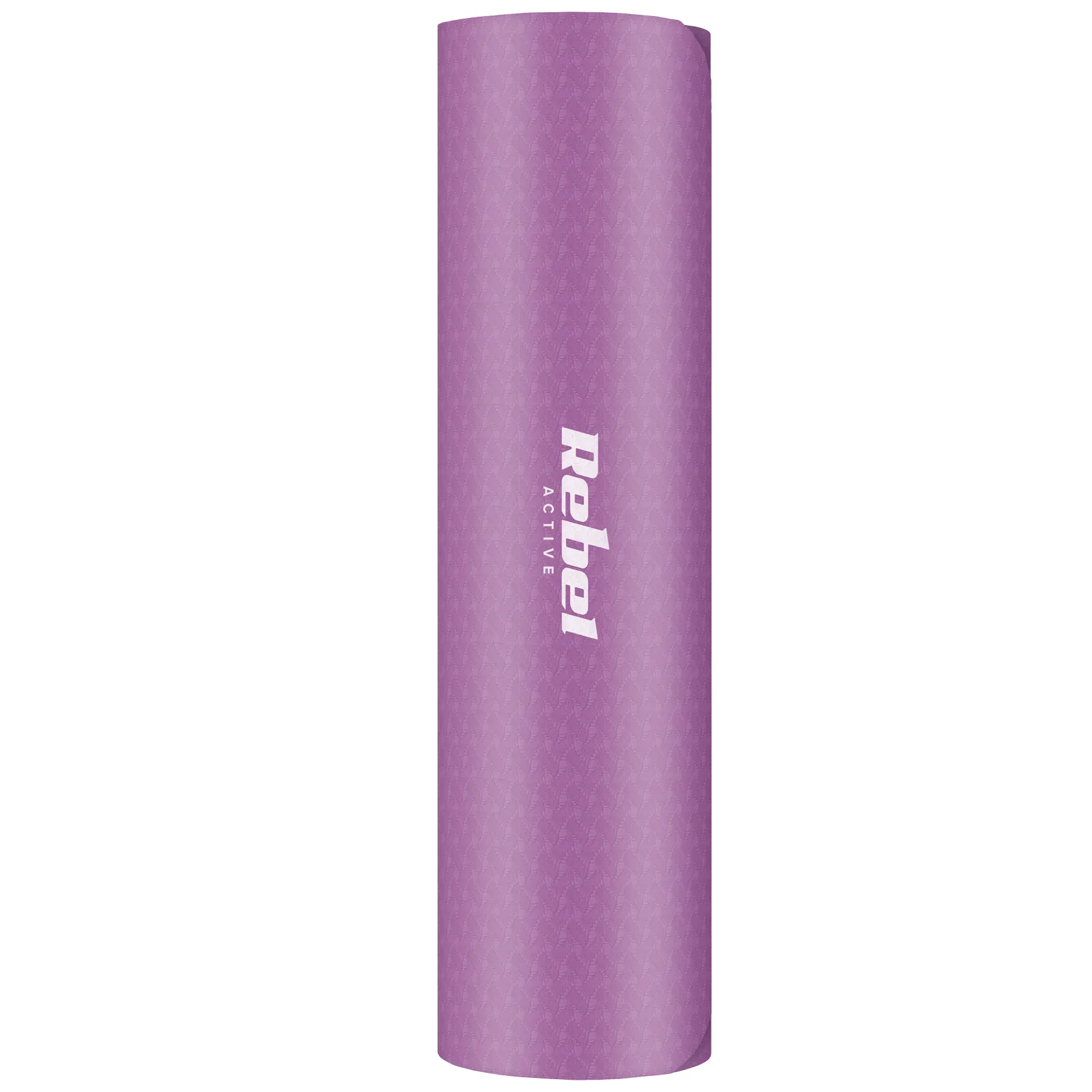 Mata gimnastyczna do ćwiczeń joga, pilates, fitness, 183x61cm, grubość 6mm, materiał TPE, fioletowa, REBEL ACTIVE - obrazek 3