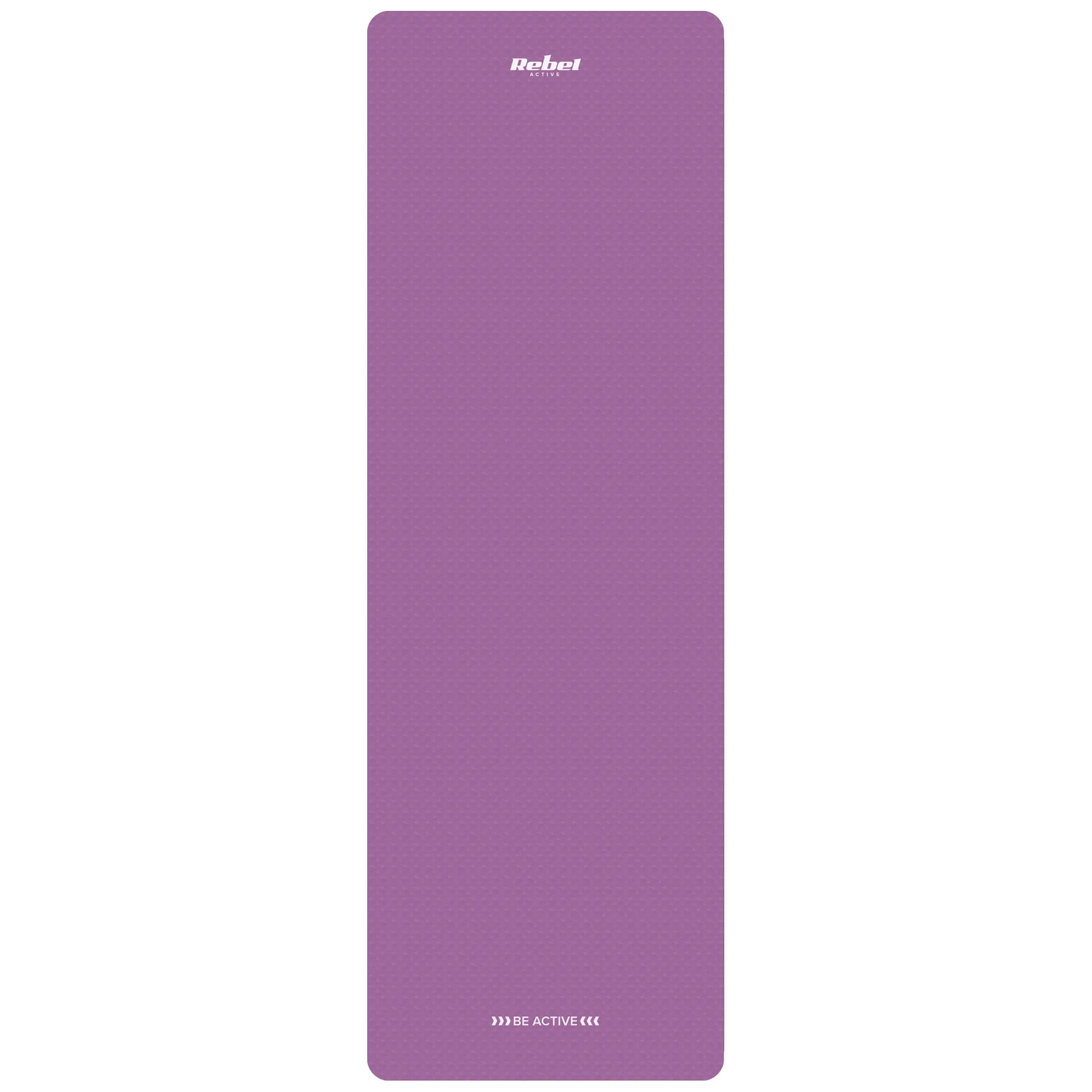 Mata gimnastyczna do ćwiczeń joga, pilates, fitness, 183x61cm, grubość 6mm, materiał TPE, fioletowa, REBEL ACTIVE - obrazek 4