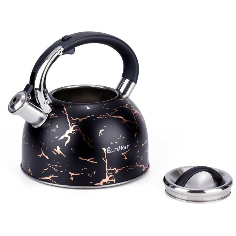 CZAJNIK Z GWIZDKIEM 3L GLAMOUR BLACK GOLD E-5155 - obrazek 3