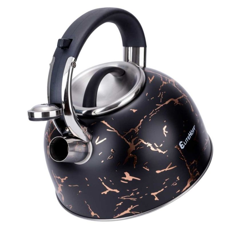 CZAJNIK Z GWIZDKIEM 3L GLAMOUR BLACK GOLD E-5155 - obrazek 4