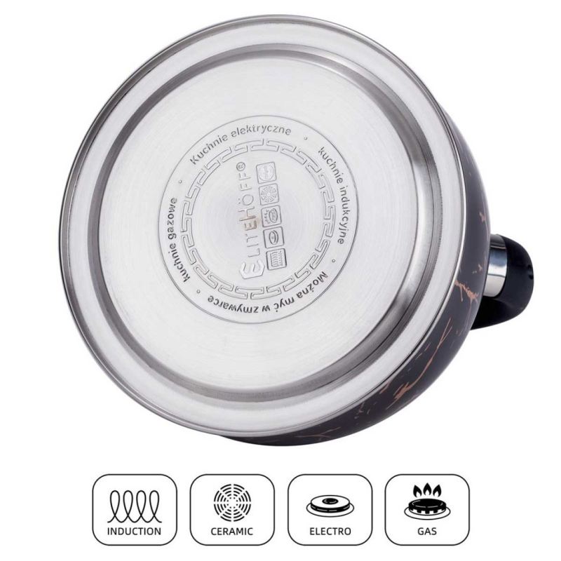 CZAJNIK Z GWIZDKIEM 3L GLAMOUR BLACK GOLD E-5155 - obrazek 5