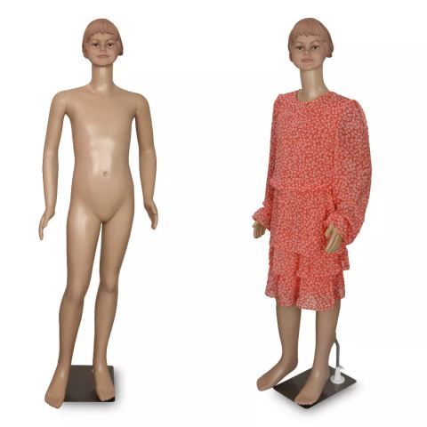 Manekin Wystawowy Dziecięcy Dziewczynka 140 cm z Ruchomymi Rękami i Głową