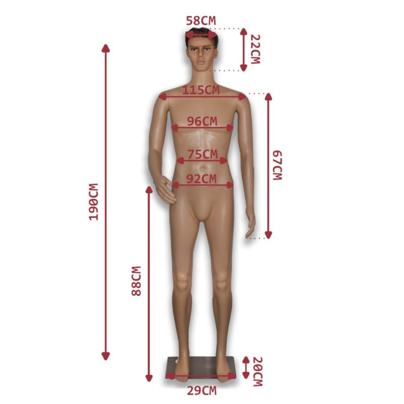 Manekin Męski Pełnopostaciowy 190CM Polietylen Realistyczny Do Sklepu 190cm - obrazek 3