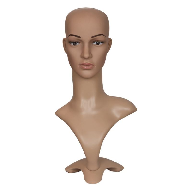 Manekin damska głowa ze stojakiem 52 cm do peruk nakryć głowy biżuterii - obrazek 4