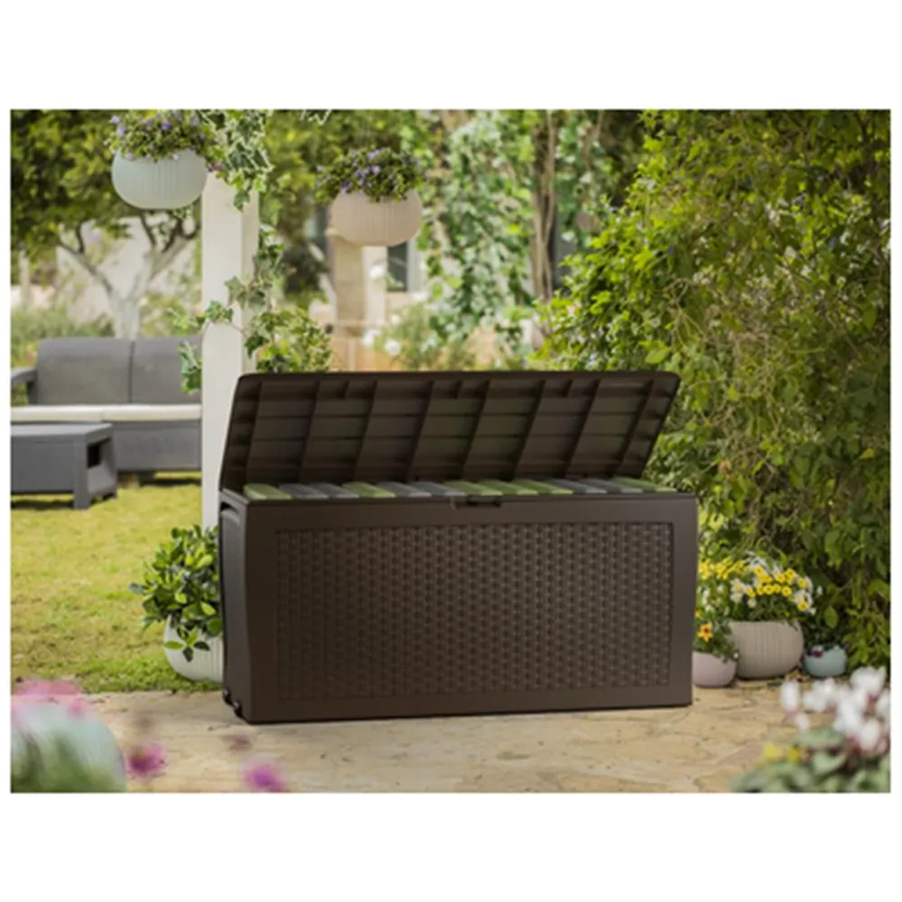 Skrzynia ogrodowa Keter Samoa Rattan 270L antracyt - obrazek 2