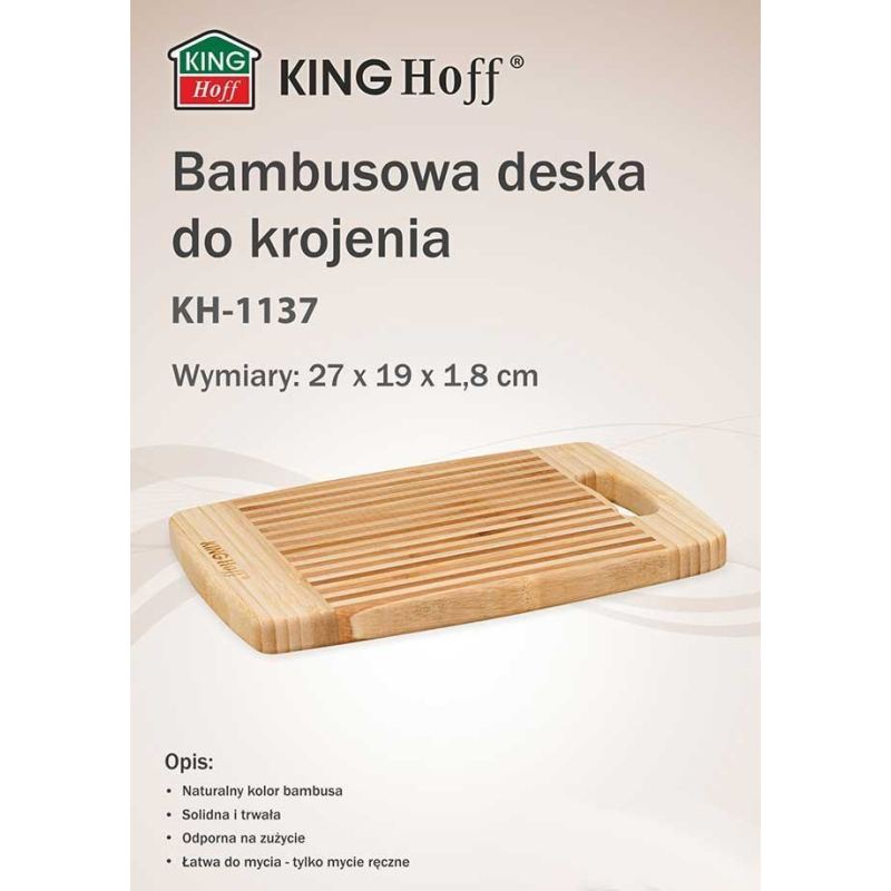 BAMBUSOWA DESKA KUCHENNA 27x19cm KINGHOFF KH-1137 - obrazek 2