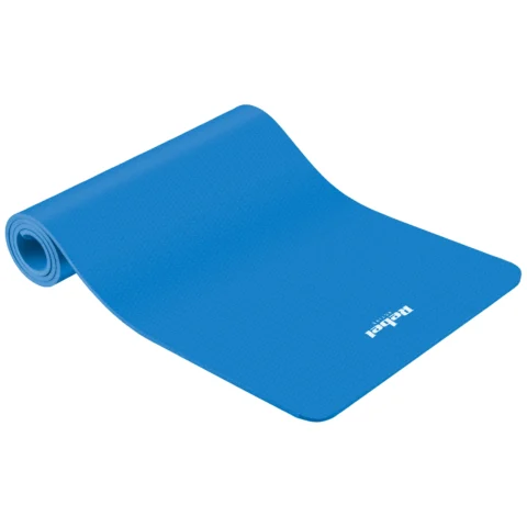 Mata gimnastyczna do ćwiczeń joga, pilates, fitness, 183x61cm, grubość 6mm, materiał TPE, niebieska, REBEL ACTIVE