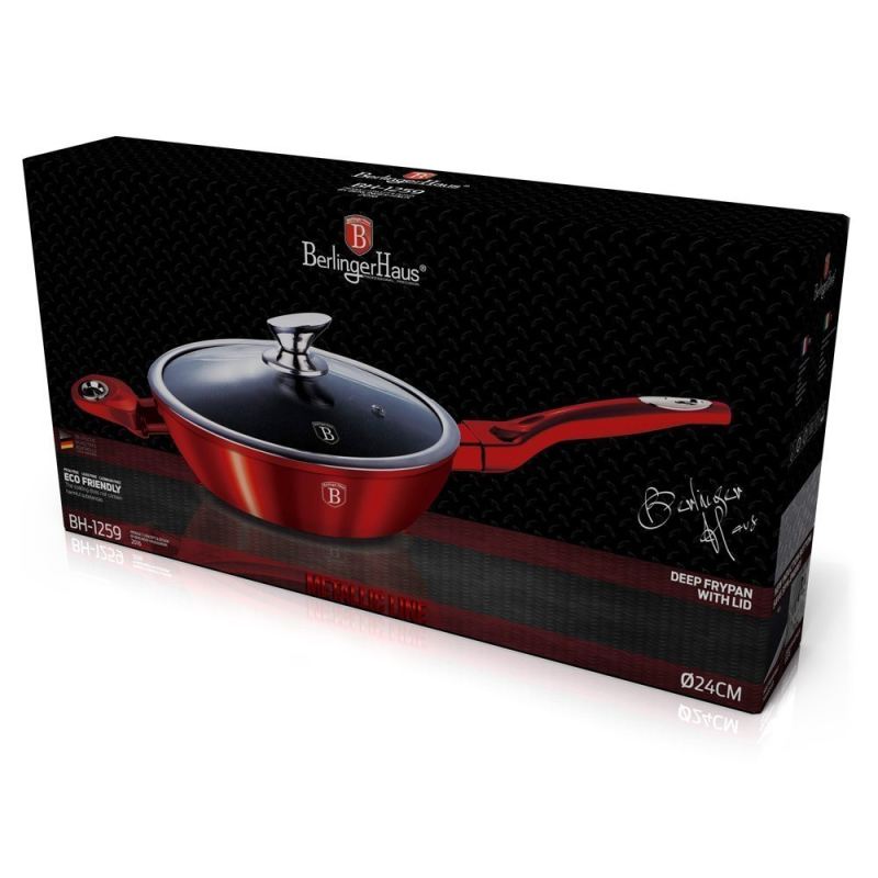 PATELNIA GRANITOWA 28cm BERLINGER HAUS RED METALLIC LINE BH-1260 - obrazek 2