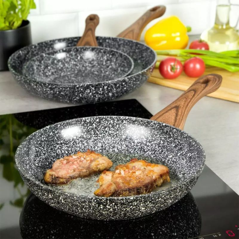 PATELNIA GRANITOWA 28cm GRANIT WOOD KINGHOFF KH-1029 - obrazek 2