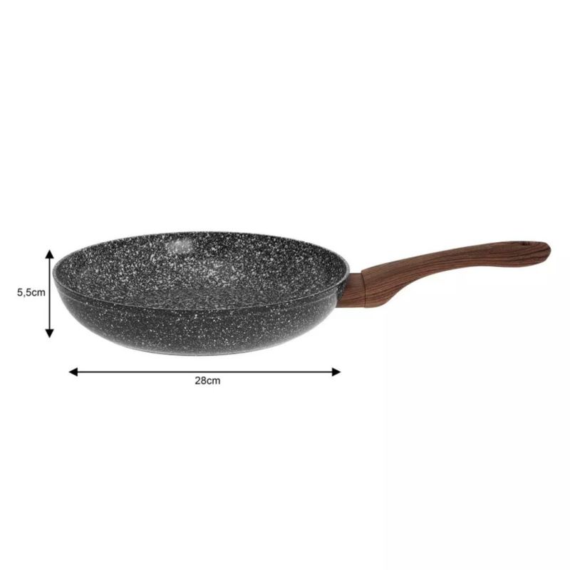 PATELNIA GRANITOWA 28cm GRANIT WOOD KINGHOFF KH-1029 - obrazek 4