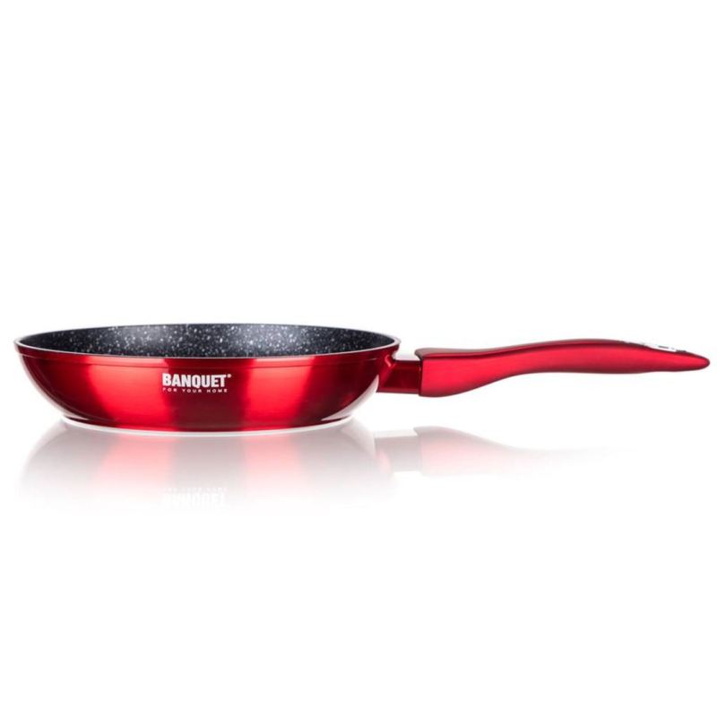 PATELNIA GRANITOWA 28cm BANQUET METALLIC RED - obrazek 3