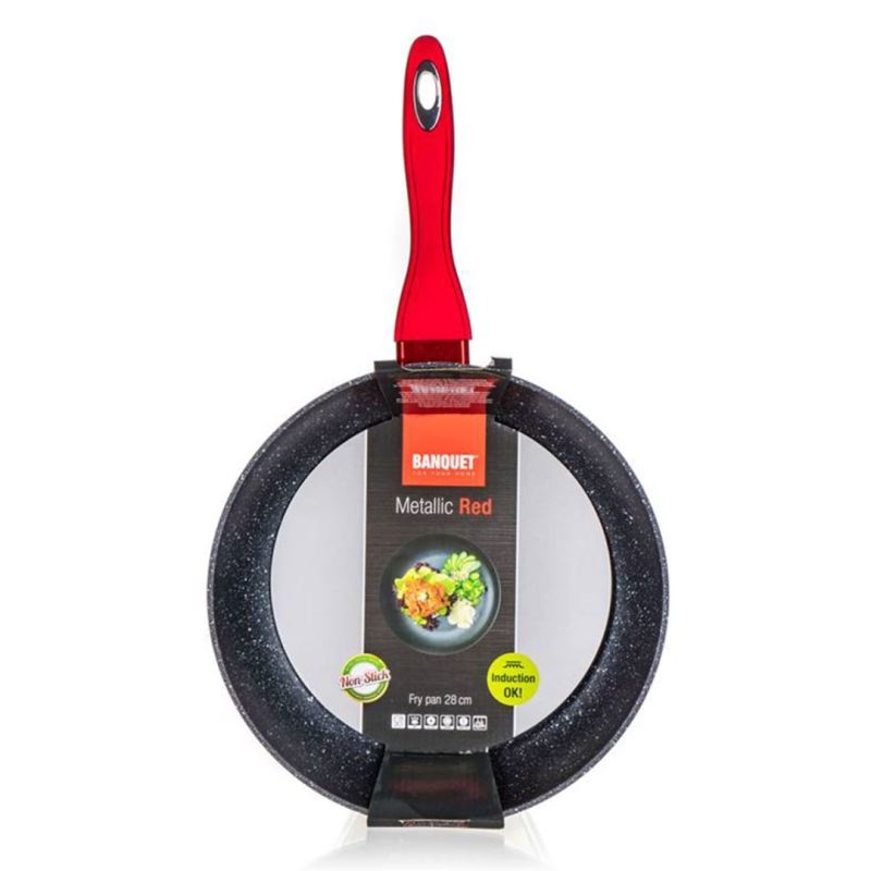 PATELNIA GRANITOWA 28cm BANQUET METALLIC RED - obrazek 5