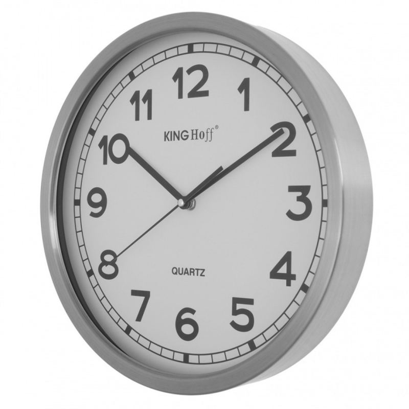 ZEGAR ŚCIENNY STALOWY 34cm MECHANIZM PŁYNĄCY KH-5026 - obrazek 2