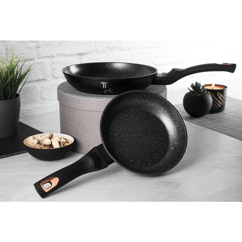 ZESTAW 2 PATELNI GRANITOWYCH 22/26cm BERLINGER HAUS BLACK ROSE BH-1644NF - obrazek 2