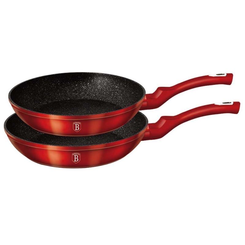 ZESTAW 2 PATELNI GRANITOWYCH BERLINGER HAUS BH-1612 BURGUNDY - obrazek 2