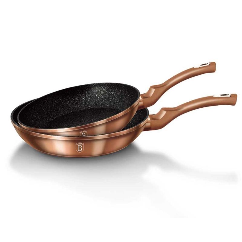 ZESTAW 2 PATELNI GRANITOWYCH BERLINGER HAUS ROSE GOLD BH-1611 - obrazek 3