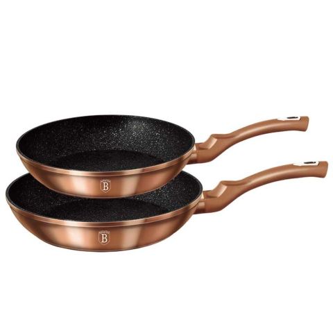 ZESTAW 2 PATELNI GRANITOWYCH BERLINGER HAUS ROSE GOLD BH-1611