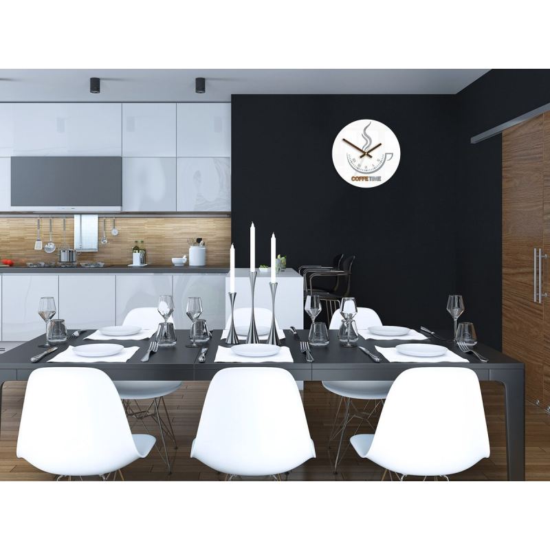 ZEGAR ŚCIENNY COFFEE TIME II WHITE - obrazek 4