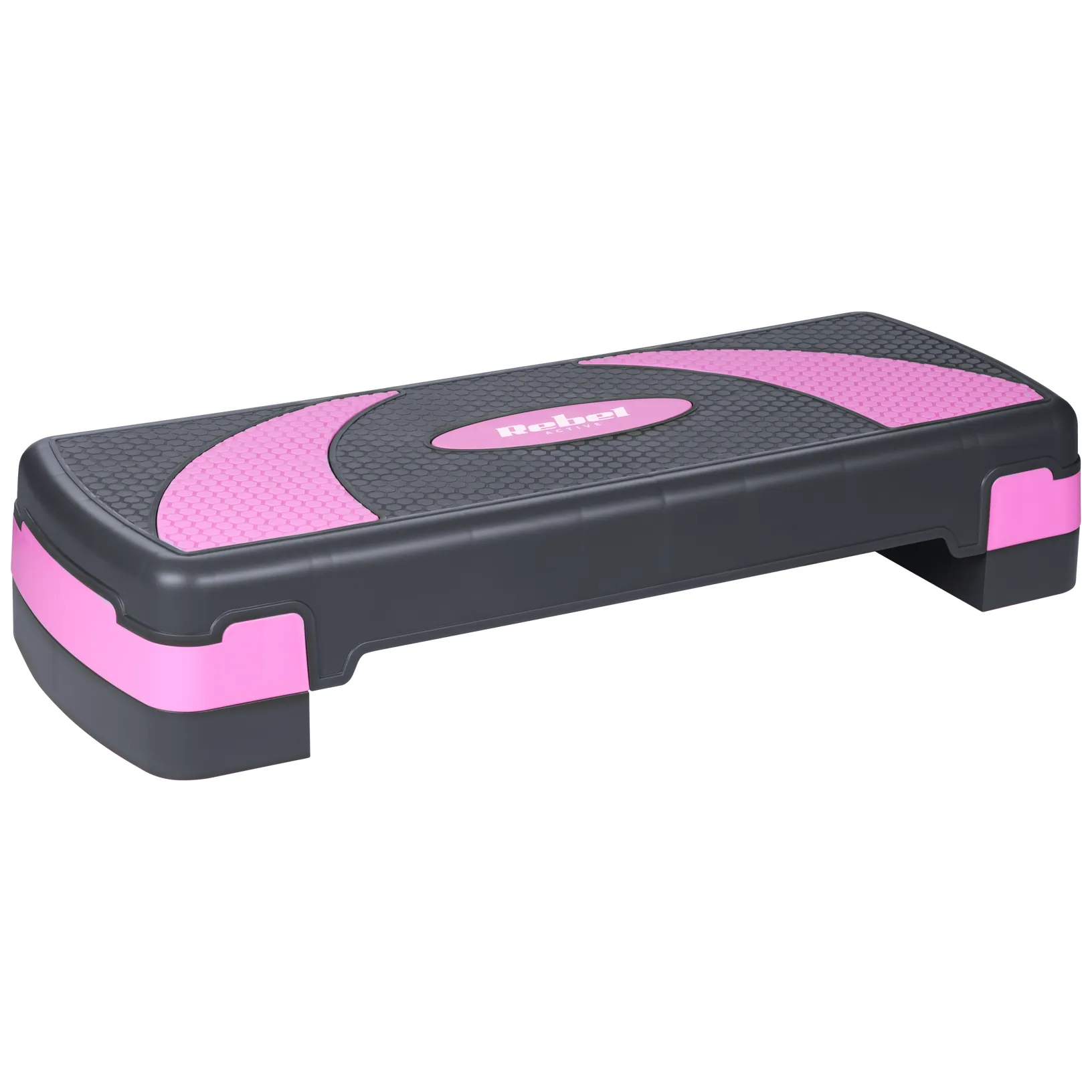 Step do aerobiku i ćwiczeń fitness, 3 stopnie, 78cm, szaro-fioletowy, REBEL ACTIVE - obrazek 3