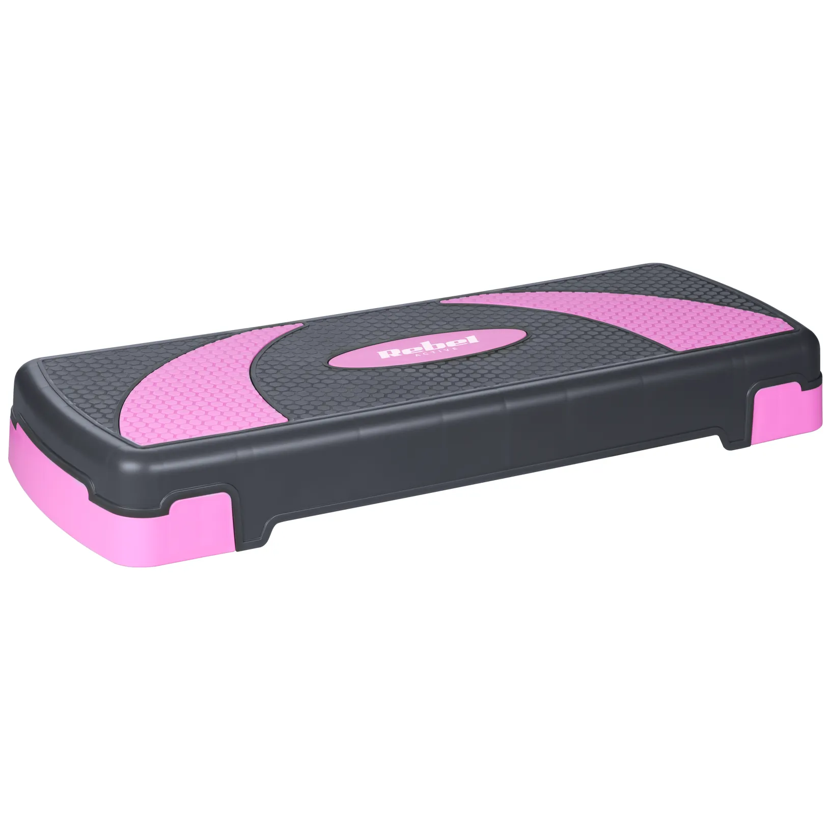Step do aerobiku i ćwiczeń fitness, 3 stopnie, 78cm, szaro-fioletowy, REBEL ACTIVE - obrazek 4