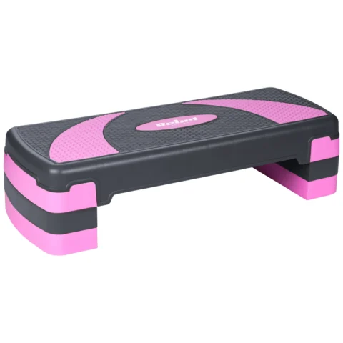 Step do aerobiku i ćwiczeń fitness, 3 stopnie, 78cm, szaro-fioletowy, REBEL ACTIVE