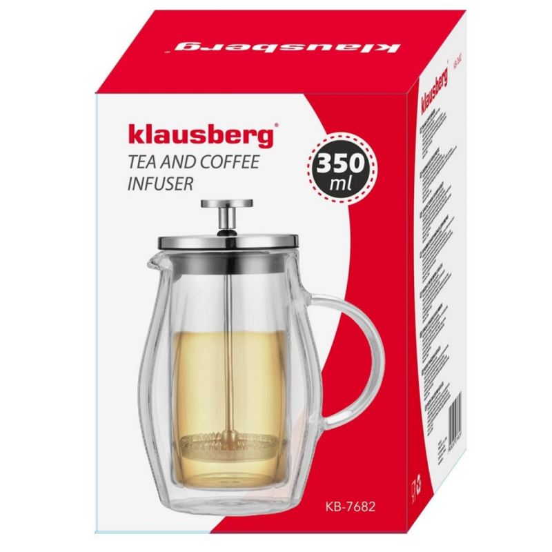 ZAPARZACZ TŁOKOWY DO KAWY/HERBATY TERMICZNY 350ml KLAUSBERG KB-7682 - obrazek 8