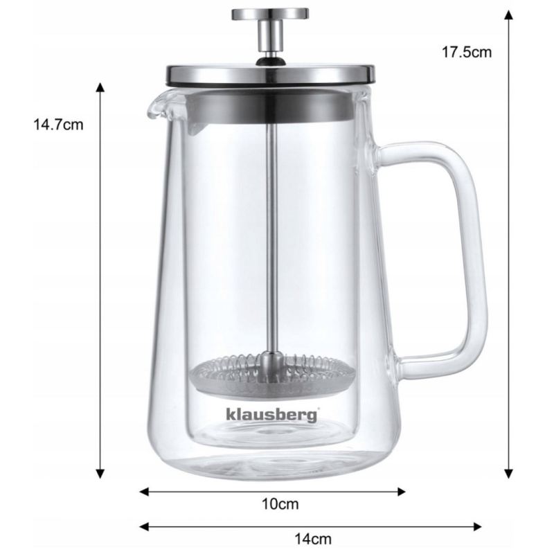 ZAPARZACZ TŁOKOWY DO KAWY/HERBATY TERMICZNY 350ml KLAUSBERG KB-7684 - obrazek 5