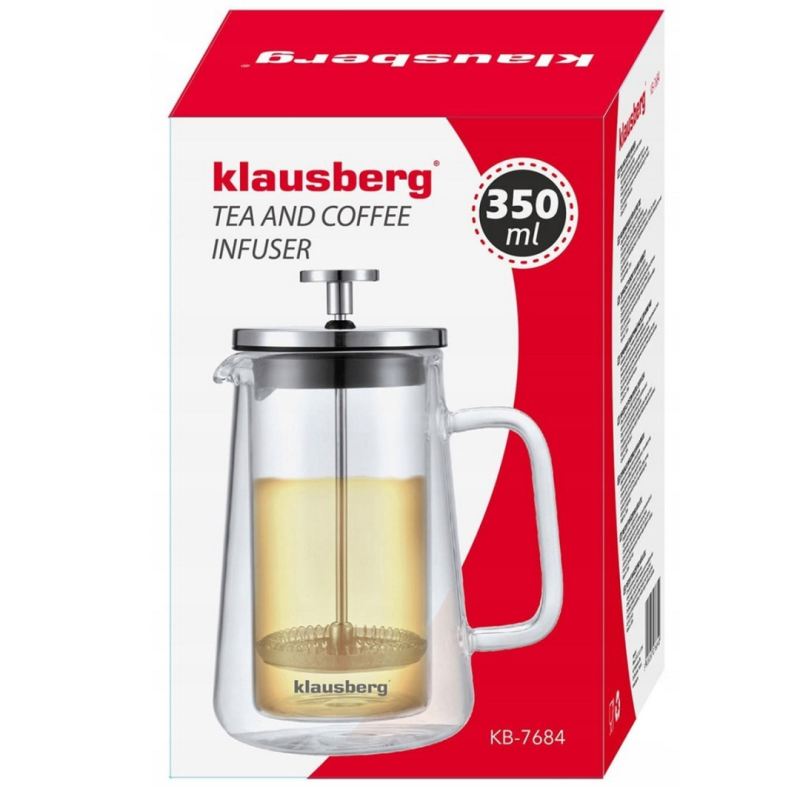 ZAPARZACZ TŁOKOWY DO KAWY/HERBATY TERMICZNY 350ml KLAUSBERG KB-7684 - obrazek 6