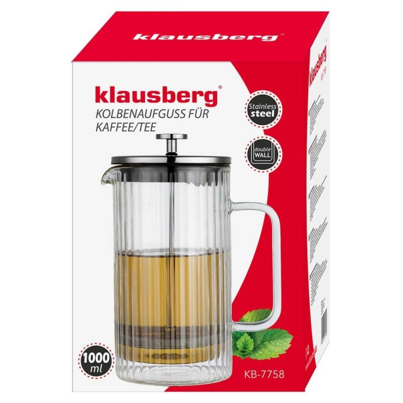 ZAPARZACZ TŁOKOWY DO KAWY/HERBATY TERMICZNY 1000ml KLAUSBERG KB-7758 - obrazek 10