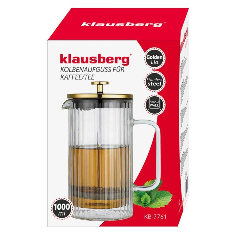 ZAPARZACZ TŁOKOWY DO KAWY/HERBATY TERMICZNY 1000ml KLAUSBERG KB-7761 - obrazek 11
