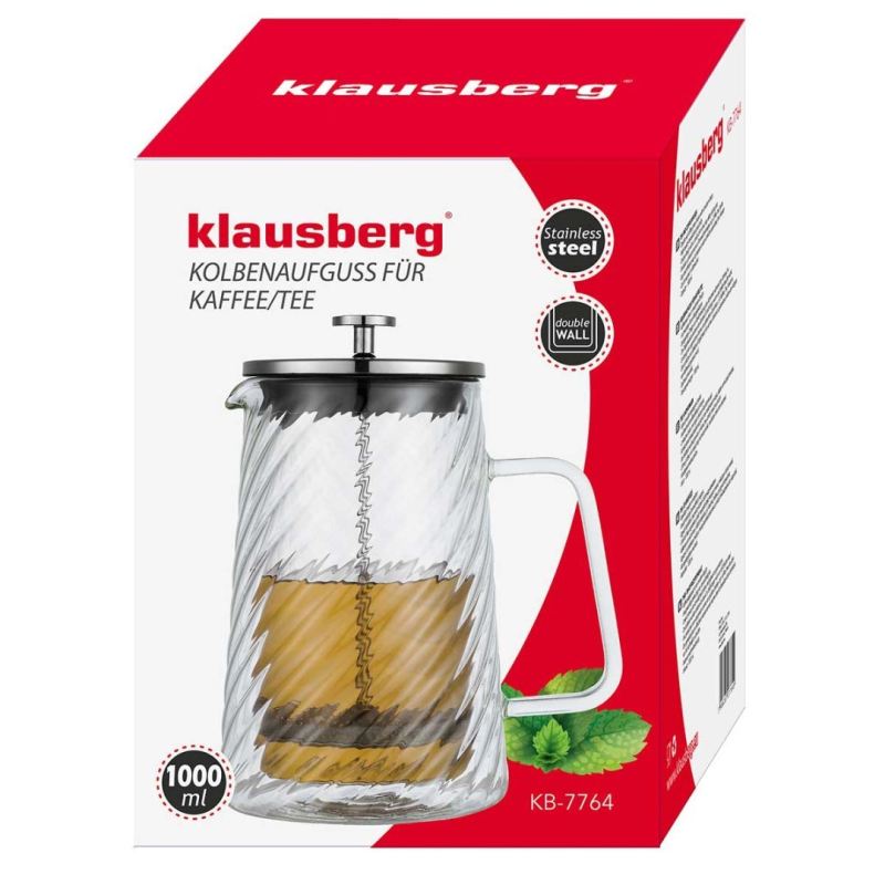 ZAPARZACZ TŁOKOWY DO KAWY/HERBATY TERMICZNY 1000ml KLAUSBERG KB-7764 - obrazek 10