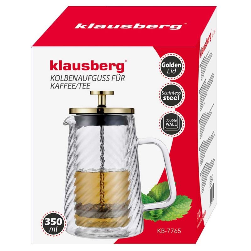 ZAPARZACZ TŁOKOWY DO KAWY/HERBATY TERMICZNY 350ml KLAUSBERG KB-7765 - obrazek 9