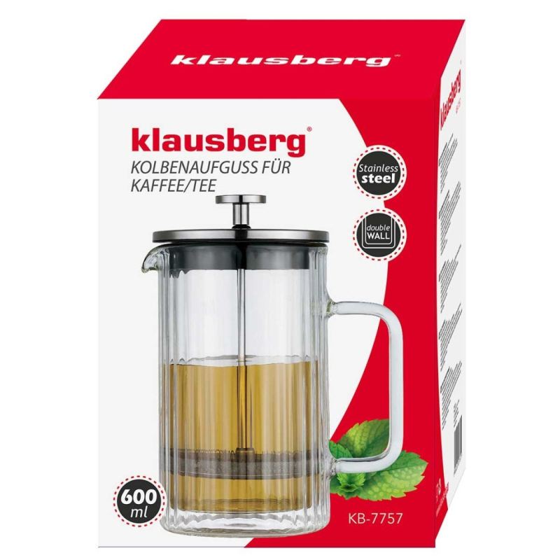 ZAPARZACZ TŁOKOWY DO KAWY/HERBATY TERMICZNY 600ml KLAUSBERG KB-7757 - obrazek 9