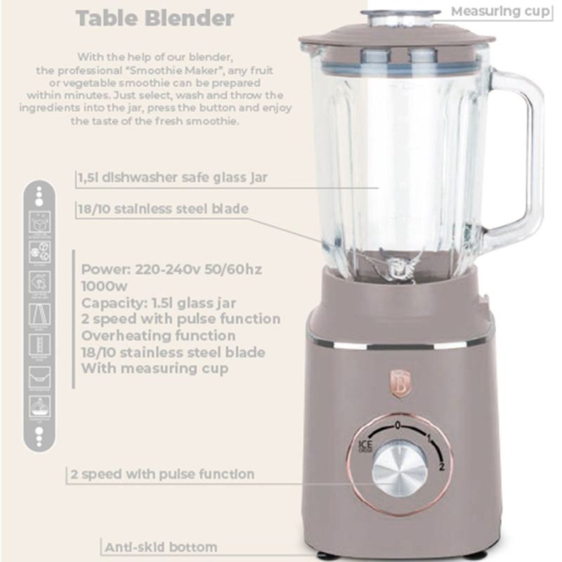 BLENDER KIELICHOWY MIKSER BERLINGER HAUS BH-9496 TAUPE - obrazek 5