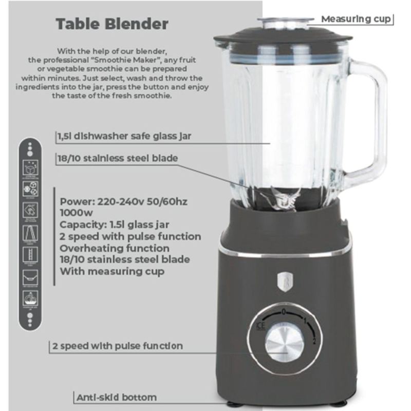 BLENDER KIELICHOWY MIKSER BERLINGER HAUS BH-9539 ANTRACIT - obrazek 7