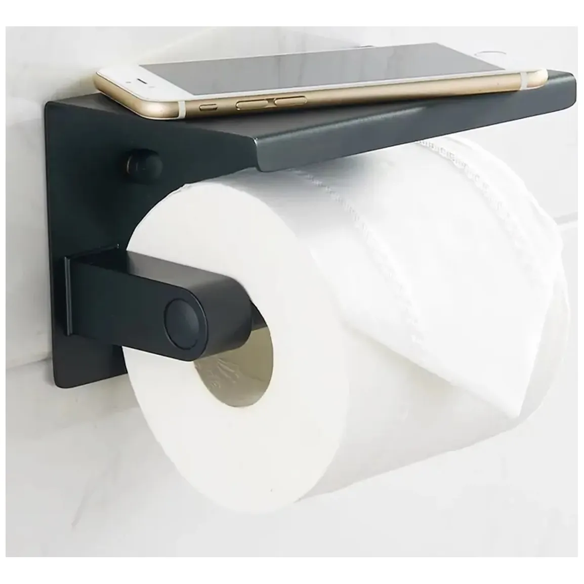 AG887A Uchwyt na papier z półką czarno-złoty - obrazek 5