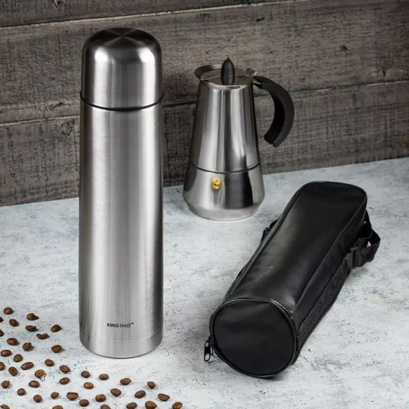 TERMOS STALOWY 1000 ml CLICK-CLACK KINGHOFF KH-4054 - obrazek 2
