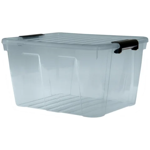 Pojemnik z pokrywą Plast Team Home Box 30L transparentny szary