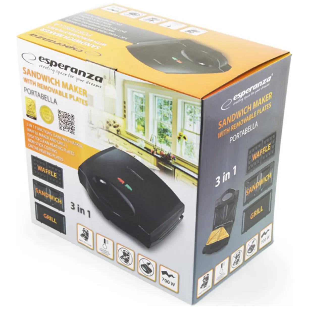 EKT006K Opiekacz uniwersalny 3w1 Portabella czarny - obrazek 4