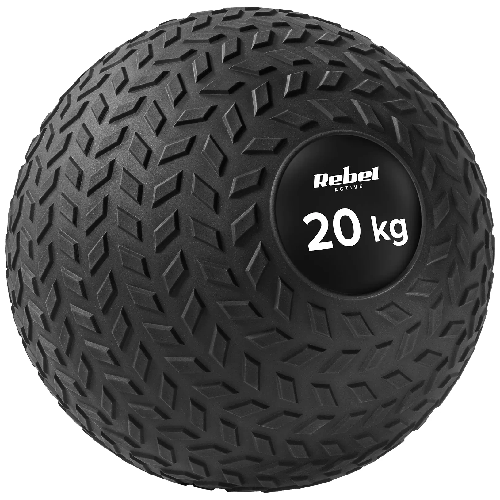 Mała piłka lekarska do ćwiczeń rehabilitacyjna Slam Ball 23cm 20kg, REBEL ACTIVE - obrazek 2