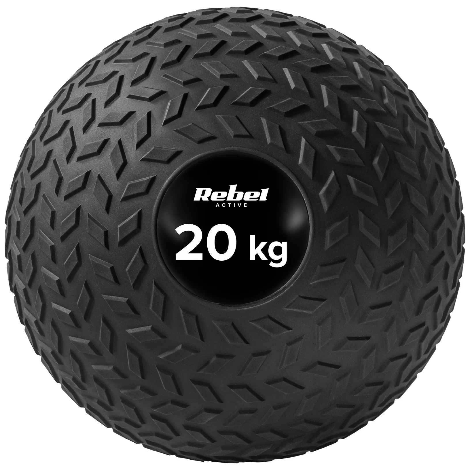 Mała piłka lekarska do ćwiczeń rehabilitacyjna Slam Ball 23cm 20kg, REBEL ACTIVE - obrazek 3