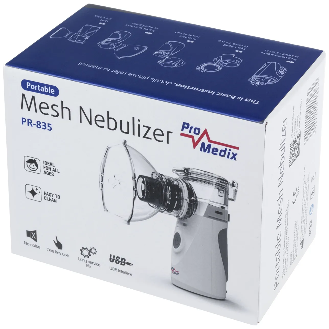 Przenośny / podręczny bezprzewodowy inhalator nebulizator Promedix, zestaw, maski, PR-835 - obrazek 8