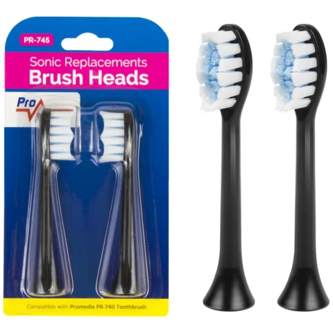 Zestaw zapasowych szczoteczek do PR-740 B Promedix, 2 szt, kolor czarny. PR-745 B