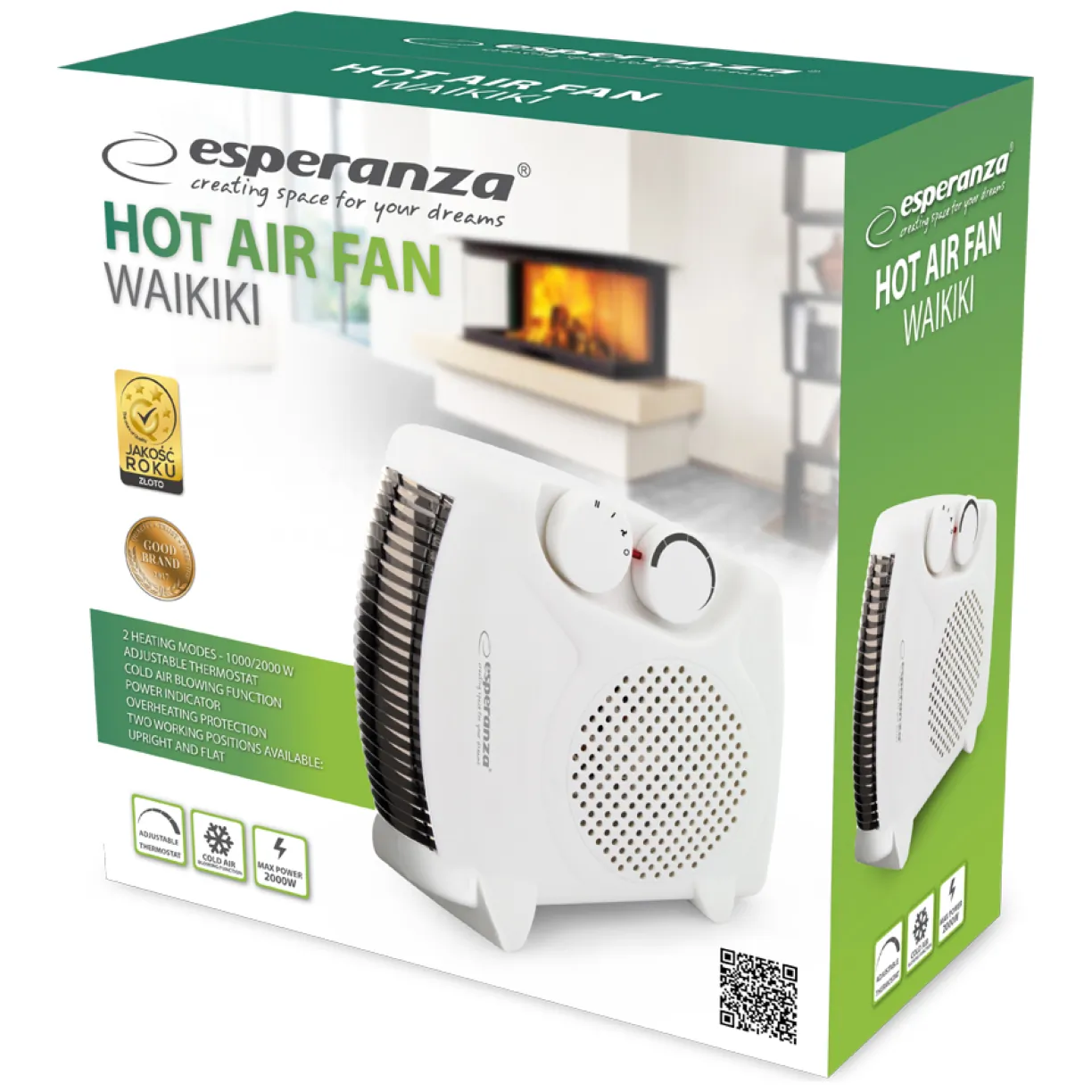 EHH004 Esperanza termowentylator 1000w/2000w waikiki - obrazek 2